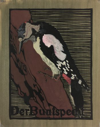 Animals Original Art - Woodpecker, Frey, c.1920