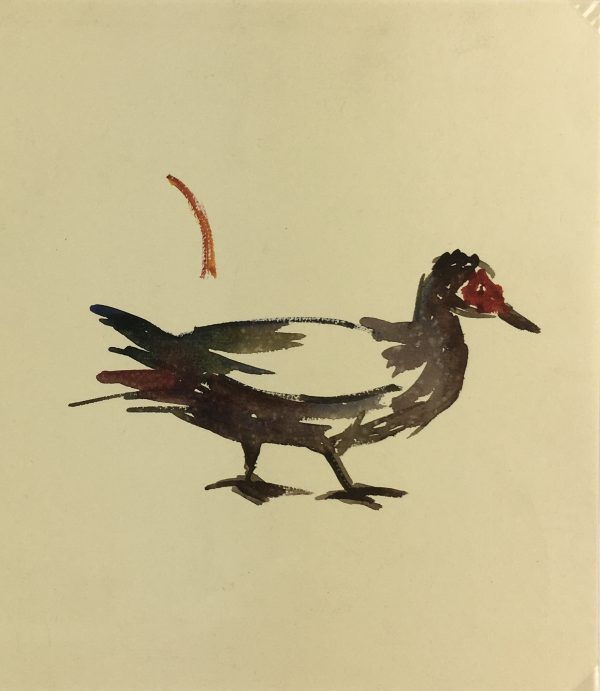 Animals Original Art - Farm Yard, Jean-Baptiste Grancher, c.1950