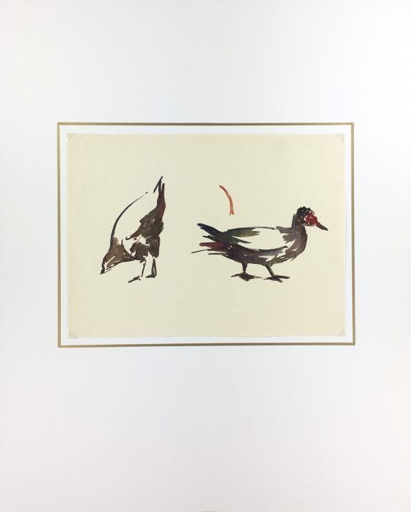 Animals Original Art - Farm Yard, Jean-Baptiste Grancher, c.1950