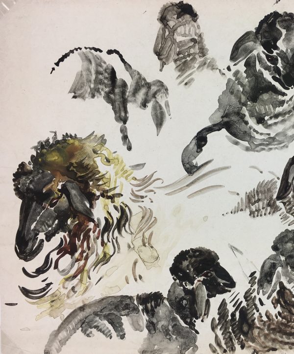 Animals Original Art - Sheep, P. Lagosse, c.1950