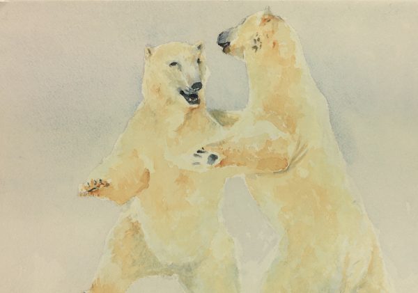 Animals Original Art - Polar Bears, Jean Chapront, 1999