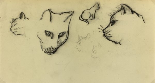 Animals Original Art - Cats, Jean-B. Grancher, c.1950