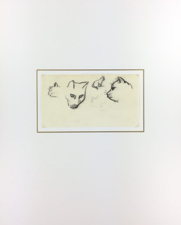 Animals Original Art - Cats, Jean-B. Grancher, c.1950