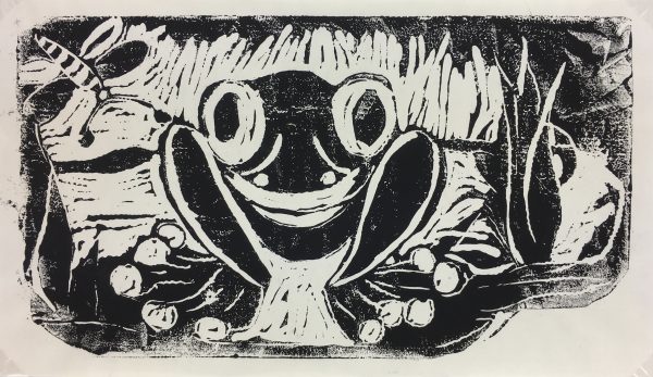 Animals Original Art - Linocut - Frog, c.1960