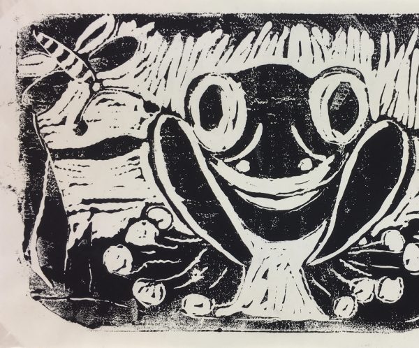 Animals Original Art - Linocut - Frog, c.1960