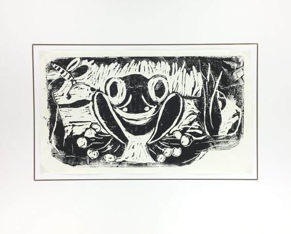 Animals Original Art - Linocut - Frog, c.1960