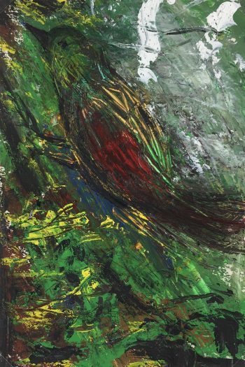 Animals Original Art - Mid-Century Acrylic - Abstracted Bird, c.1950