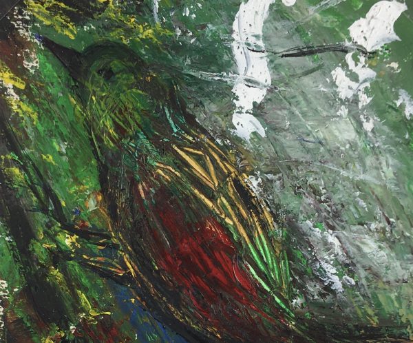 Animals Original Art - Mid-Century Acrylic - Abstracted Bird, c.1950