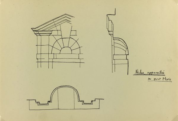 Architecture Original Art - Paris Architecture, Pont Marie, c.1960