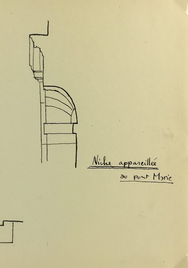 Architecture Original Art - Paris Architecture, Pont Marie, c.1960