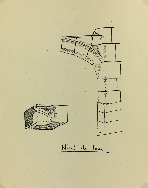 Architecture Original Art - Paris Architecture (Hotel de Sens), c.1960