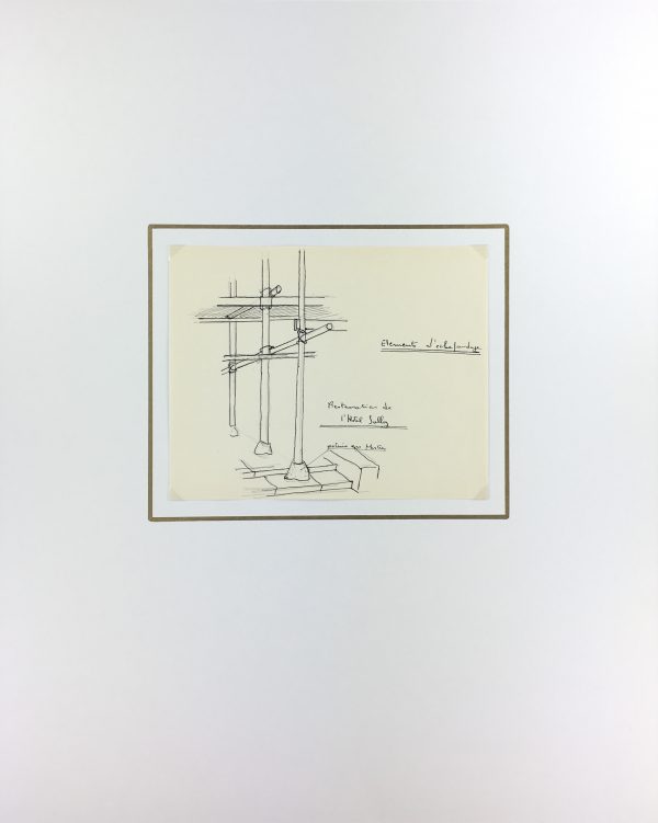 Architecture Original Art - Paris Architecture (l' Hotel Sully), c.1960