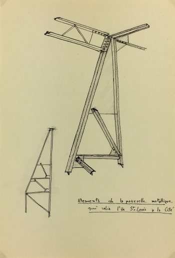 Architecture Original Art - Paris Architecture (Île St. Louis), c.1960