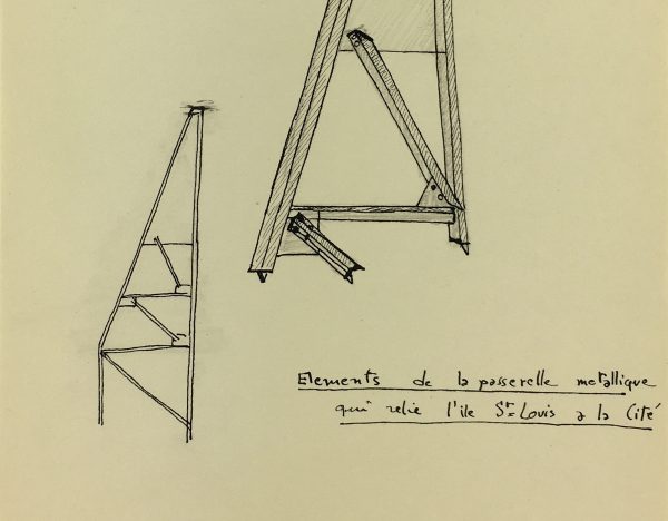 Architecture Original Art - Paris Architecture (Île St. Louis), c.1960