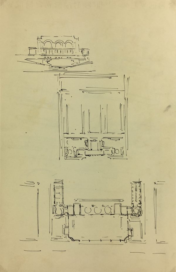 Architecture Original Art - Architecture Plan, French, c.1930