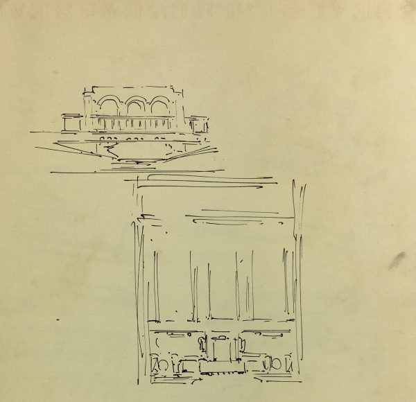 Architecture Original Art - Architecture Plan, French, c.1930