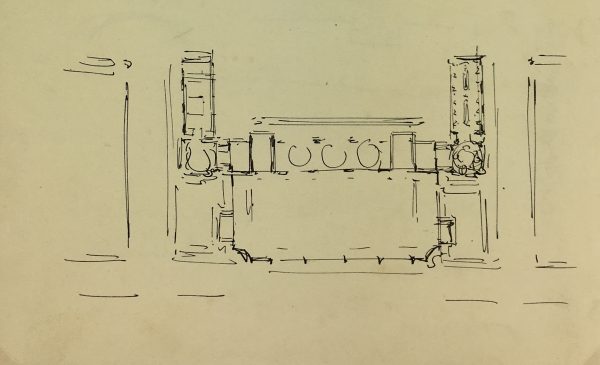 Architecture Original Art - Architecture Plan, French, c.1930