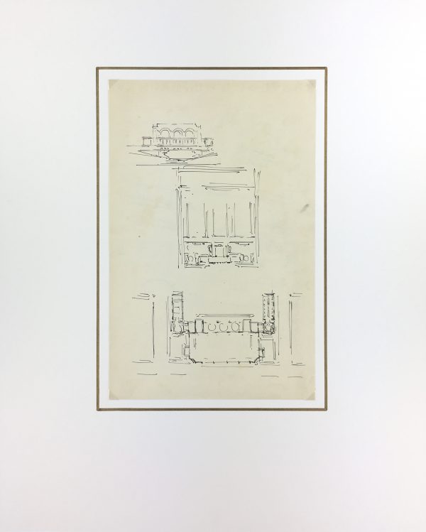 Architecture Original Art - Architecture Plan, French, c.1930