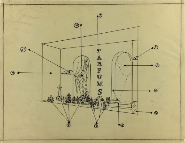 Architecture Original Art - Perfume Shop, Architecture Display, c.1930