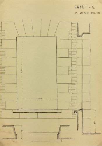 Architecture Original Art - Pen & Ink Drawing, G. Cabot, c.1940