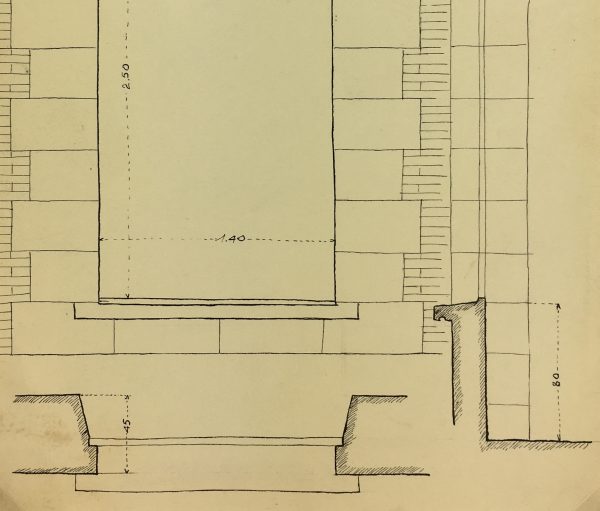 Architecture Original Art - Pen & Ink Drawing, G. Cabot, c.1940