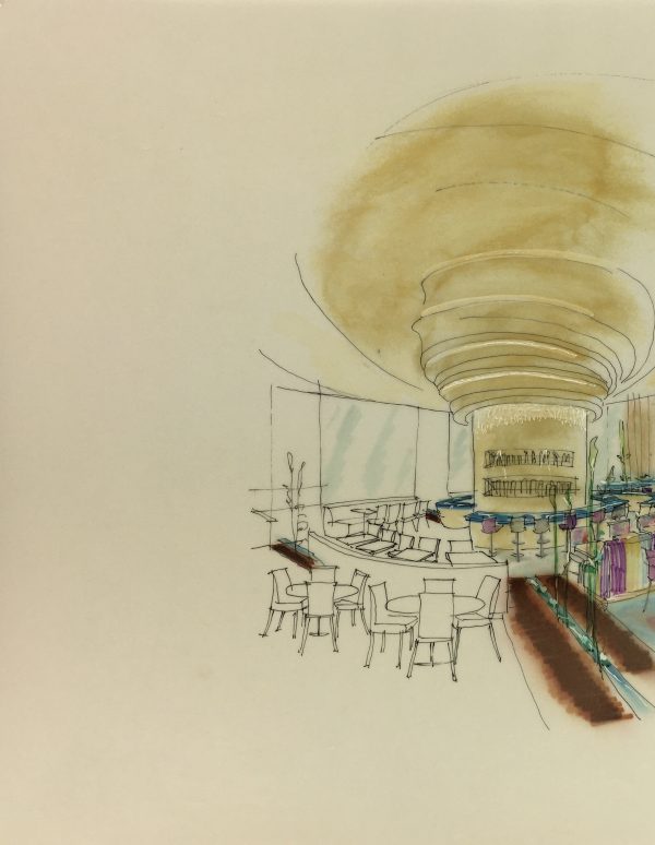 Architecture Original Art - Bar and Lounge, Architecture, c.1970