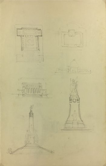 Architecture Original Art - Architecture Plan, French, c.1930