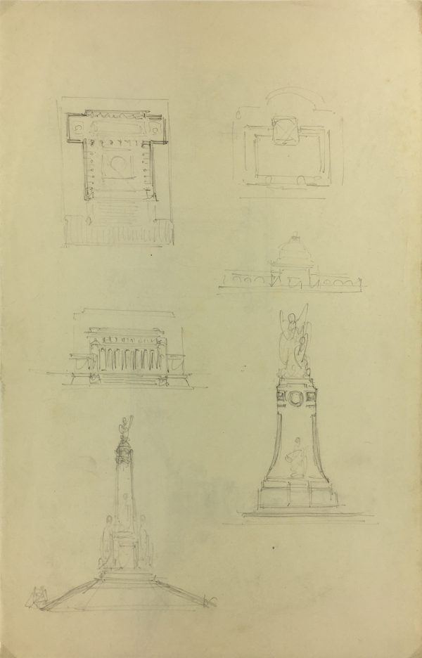 Architecture Original Art - Architecture Plan, French, c.1930