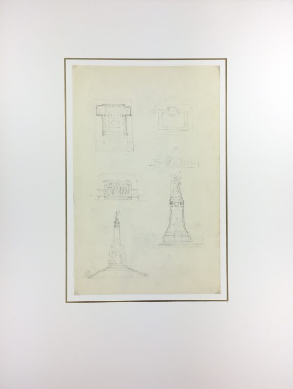 Architecture Original Art - Architecture Plan, French, c.1930
