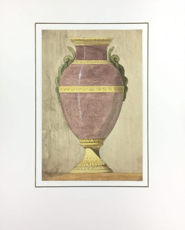 Architecture Original Art - Watercolor Etude - Urn, c.1880