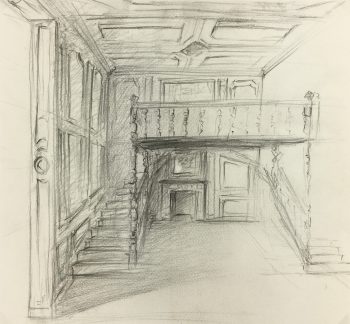 Architecture Original Art - French Interior, Jane Courtel, c.1960