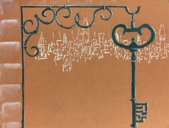Architecture Original Art - Key, French, c.1950