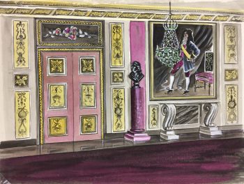 Architecture Original Art - Regal Interior, French, c.1950