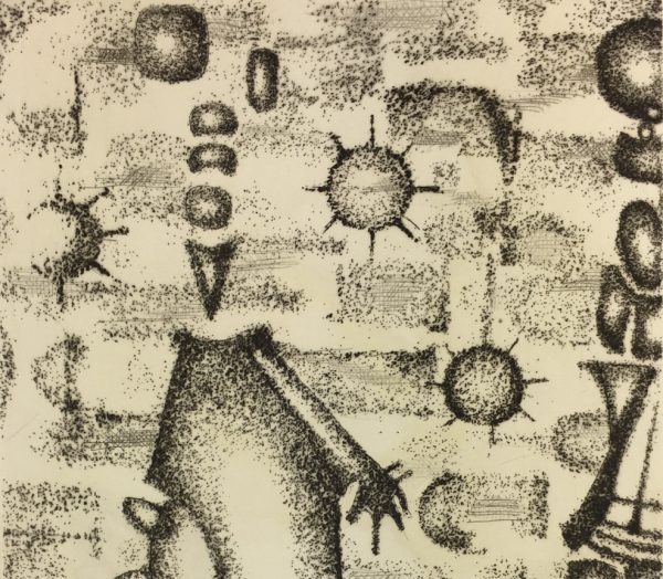 Black & White Modern Original Art - Otherworldly, Grangié, French, c.1960
