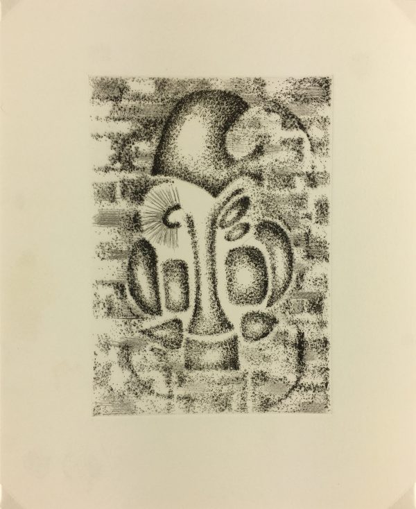 Black & White Modern Original Art - Otherworldly, Grangié, French, c.1960