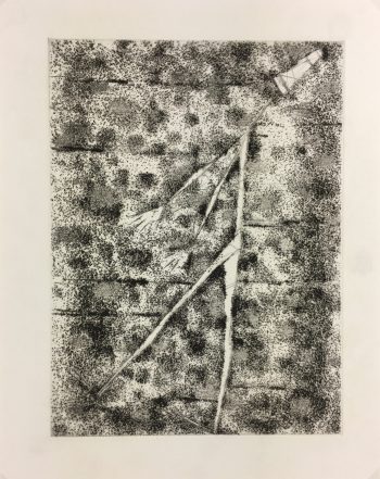 Black & White Modern Original Art - Otherworldly, Grangié, French, c.1960