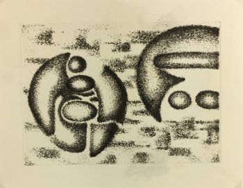 Black & White Modern Original Art - Otherworldly, Grangié, French, c.1960