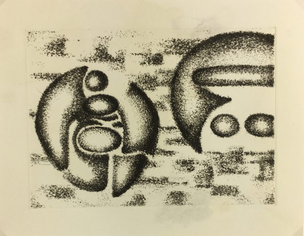 Black & White Modern Original Art - Otherworldly, Grangié, French, c.1960