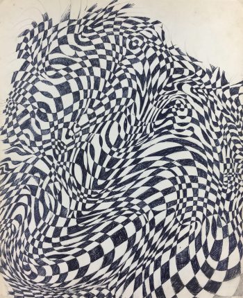 Black & White Modern Original Art - Abstract, French, c.1970