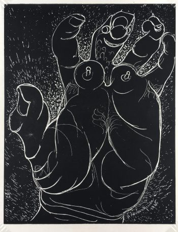 Black & White Modern Original Art - Hand, H. de Waroquier, Pl. Fr , 1945