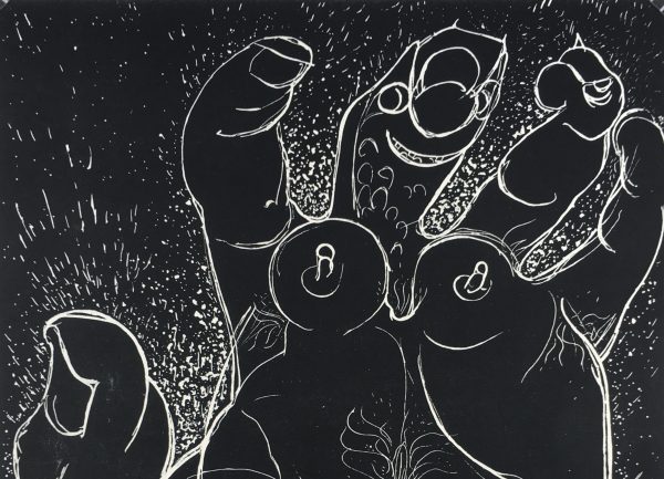 Black & White Modern Original Art - Hand, H. de Waroquier, Pl. Fr , 1945