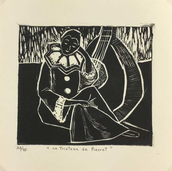 Black & White Modern Original Art - Pierrot, May Segovia, 2009