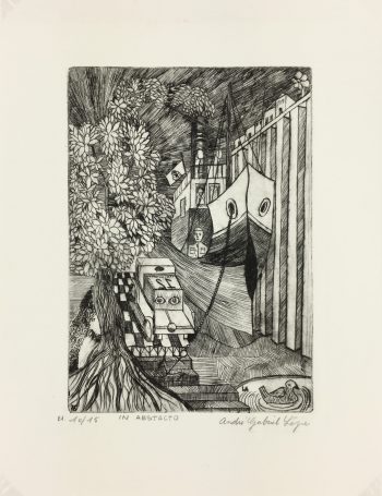 Black & White Modern Original Art - In Abstracto, A.G. Lézie, 1976