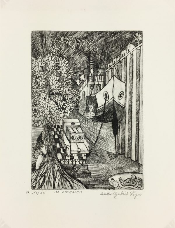Black & White Modern Original Art - In Abstracto, A.G. Lézie, 1976