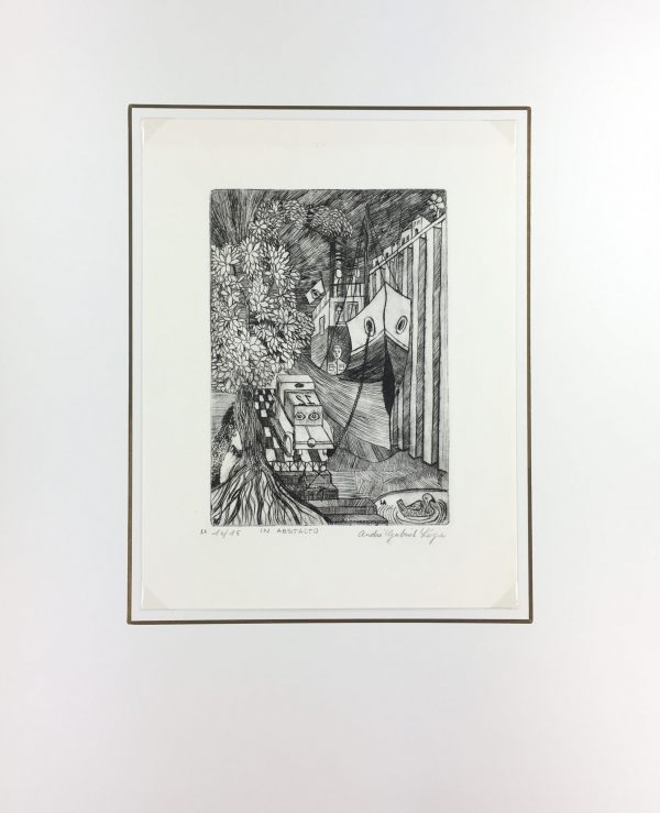Black & White Modern Original Art - In Abstracto, A.G. Lézie, 1976