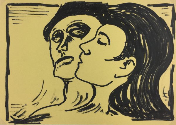 Black & White Modern Original Art - Loved Poet, Werner Bell, c.1960