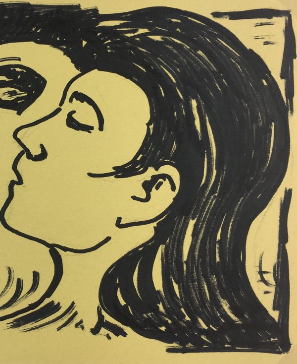 Black & White Modern Original Art - Loved Poet, Werner Bell, c.1960