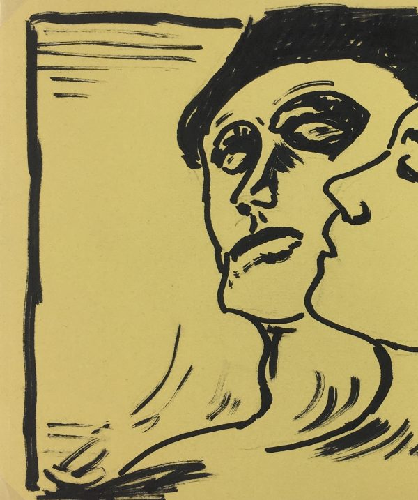 Black & White Modern Original Art - Loved Poet, Werner Bell, c.1960