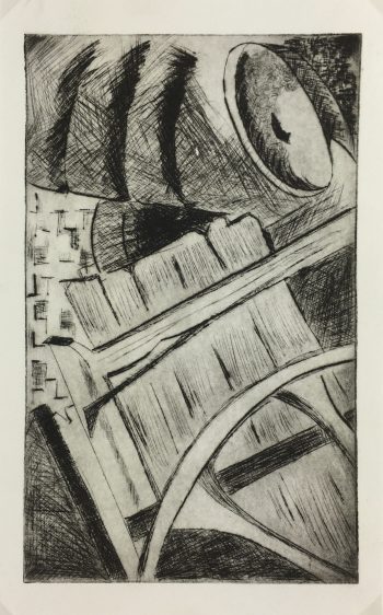 Black & White Modern Original Art - Industrial, George Ball, c.1990