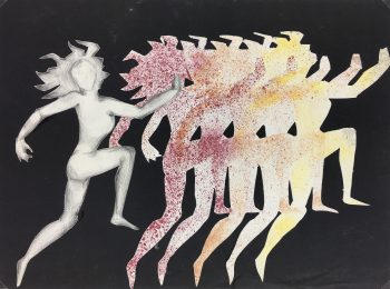 Black & White Modern Original Art - Dancers, French, c.1970